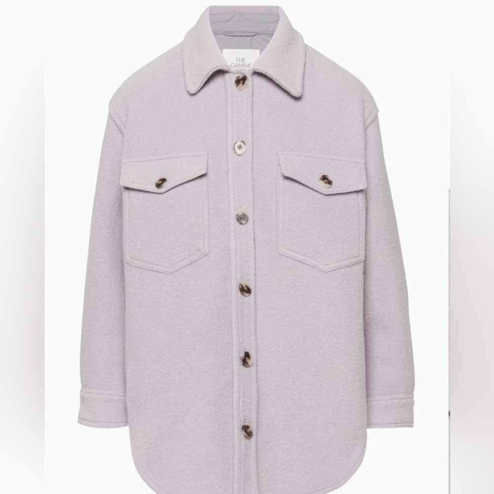 Aritzia Ganna Lilac Textured Cozy Spring Fall Countryside Shacket